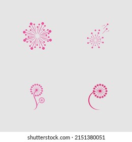 set of Dandelion logo and symbol flower illustration design