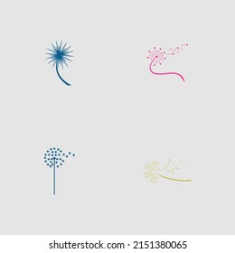 set of Dandelion logo and symbol flower illustration design