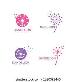 Set of Dandelion vector icon design template