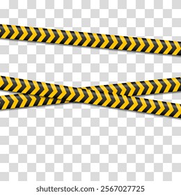 Set of danger caution seamless tapes. Police warning line. Danger or hazard stripe. Warning label, warning tape, danger signs vector. Creative vector illustration of black and yellow police stripe