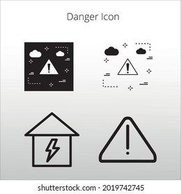 set of Danger icon,  line isolated or logo isolated sign symbol vector, outline and stroke style Collection of high-quality color style vector illustration,
