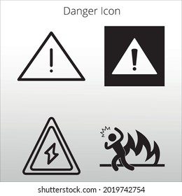 conjunto de iconos de peligro, línea aislada o logotipo símbolo de signo aislado vector, contorno y estilo de trazo Colección de ilustración vectorial de estilo de color de alta calidad,