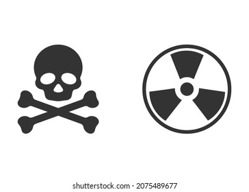 Set of danger icon.Vector illustration isolated on white background.Eps 10.