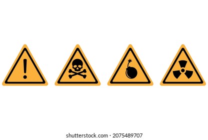 Set of danger icon.Vector illustration isolated on white background.Eps 10.