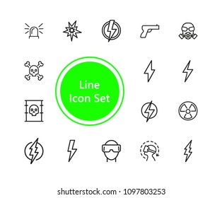 Set of Danger Line Icons