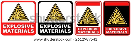 set danger symbol explosive materials public sign design vector illustration