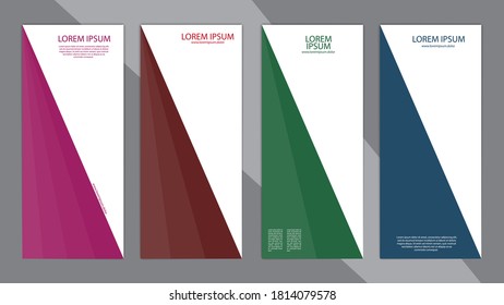conjunto de banners oscuros con formas geométricas. Ilustración vectorial de color para productos impresos, carteles, carteles, volantes, carteles y páginas de título