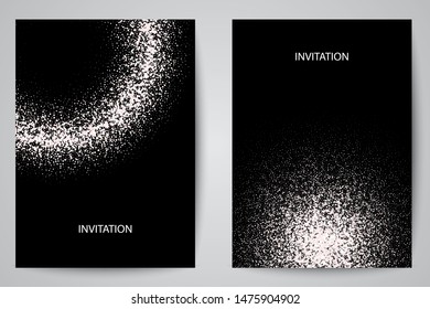 Set of dark banners with shadow for holiday invitations.