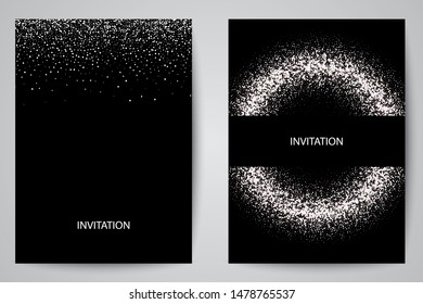 
Set of dark banners with shadow and white dust. Abstract design element, invitation