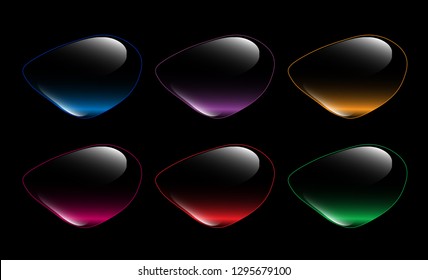 Set of dark blank backgrounds with space for your text. Vector illustration.