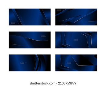 Conjunto de plantillas de fondo abstracto azul oscuro