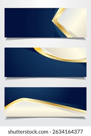 Set Dark blue background with abstract geometric graphic elements