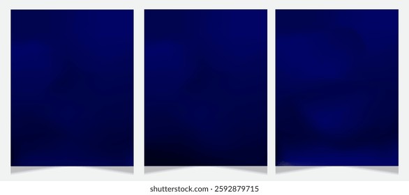 Set of dark blue gradient backgrounds with a smooth, modern design. Ideal for branding, digital projects, and graphic design