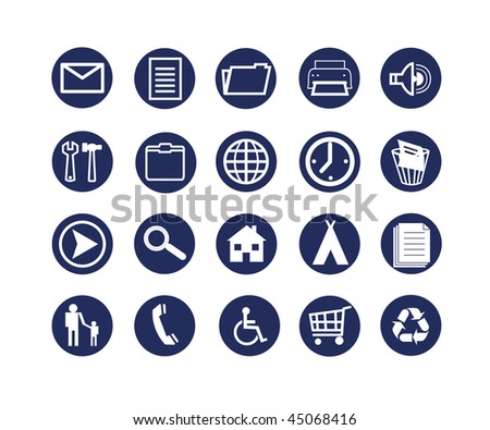 Set of dark blue symbols for the warning