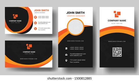 Set dark cards in a modern vector design