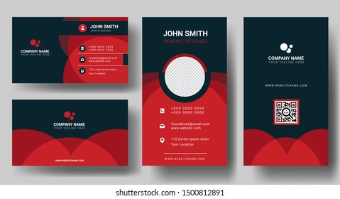 Set dark cards in a modern vector design