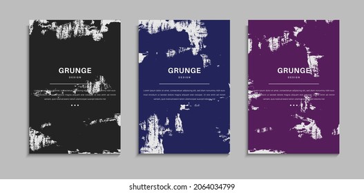 Conjunto De Color Oscuro Resumen Rasgo Grunge En Fondo Blanco, Bueno Para Cartel, Cartel, Marco O Papel De Fondo