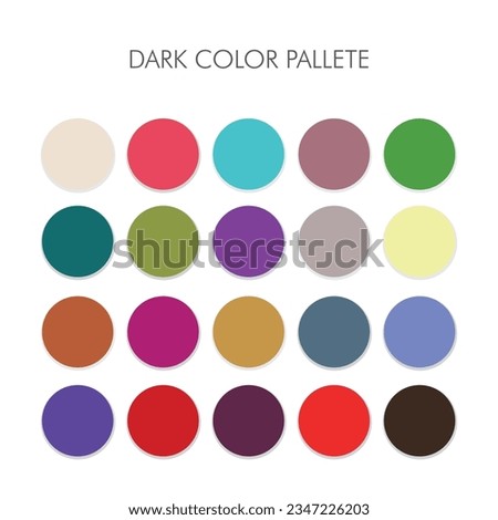 Set of dark color palette