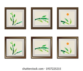 Set of dark color wooden photo frame set for interior designing