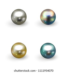 Set of dark colored pearls - vector eps10 illustration