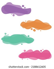 Set of dark colorful vector backgrounds in the form of paint blots for web and app design. isolated vector elements.