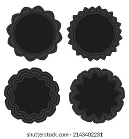 Reihe dunkelgrauer Zierkreise für Werbung, Preismarken, Design-Element