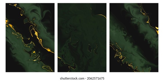 Conjunto de fondo de textura de mármol verde oscuro. Diseño de fondo de textura de mármol