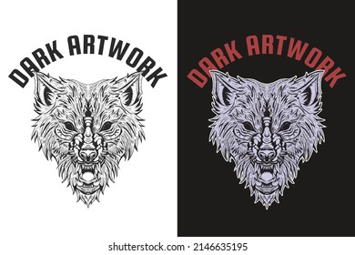 Set Dark illustration Skull Bones Head Hand drawn Hatching Outline Style Mystical Celestial Symbol Tattoo Merchandise T-shirt Merch vintage
