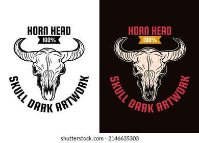 Set Dark illustration Skull Bones Head Hand drawn Hatching Outline Style Mystical Celestial Symbol Tattoo Merchandise T-shirt Merch vintage