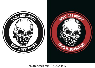 Set Dark illustration Skull Bones Head Hand drawn Hatching Outline Symbol Tattoo Merchandise T-shirt Merch vintage