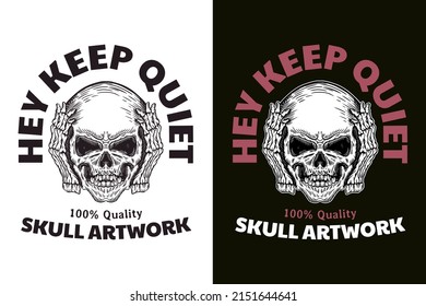 Set Dark illustration Skull Bones Head Hand drawn Hatching Outline Symbol Tattoo Merchandise T-shirt Merch vintage