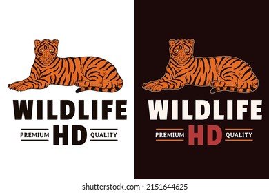 Set Dark illustration Tiger Beast Big Cat Head and Pose Hand drawn Hatching Outline Symbol Tattoo Merchandise T-shirt Merch vintage
