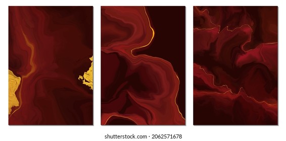 Set of dark red marble texture background. Marble texture background design