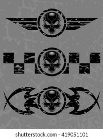 Set of dark skulls