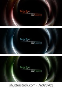Set of dark vector banners. Eps 10