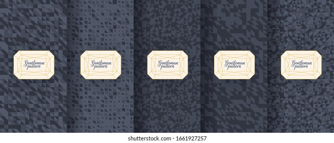 Set of dark vintage seamless backgrounds for usa packaging design.