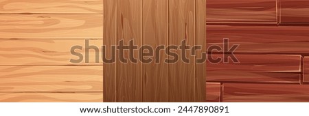 Set Dark wooden material board desk oer floor, textured surface wood textured comic background Wall, panel for game, ui design