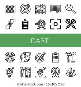 Set of dart icons. Such as Goal, Focus, Target, Goals, Board game, Darts, Dart , dart icons