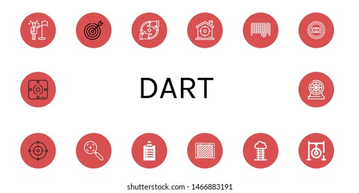 Set of dart icons such as Goals, Target, Focus, Goal, Darts target, Darts , dart