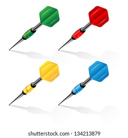 set of darts of different color