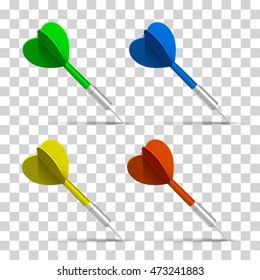 Set darts, icons. Vector illustration.