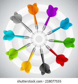 Set of darts. Vector color game concept sport