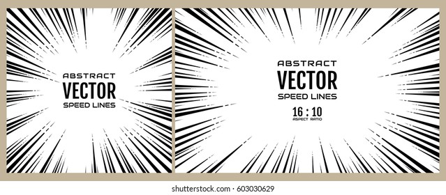 Set Dash Speed Line On White Background. Festive Illustration With Effect Power Explosion. Element Of Design. Vector