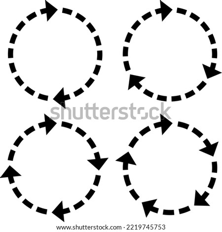 Set of dashed arrows circulating