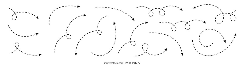 Set of dashed curved arrows.