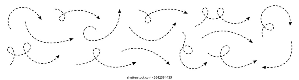 Set of dashed curved arrows.