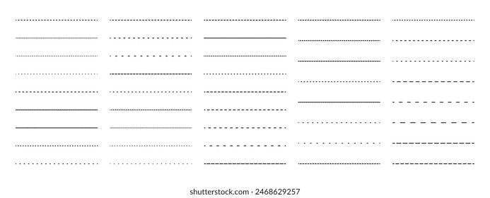 Conjunto de líneas discontinuas. Elementos de diseño de Vector