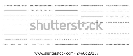 Set of dashed lines. Vector design elements