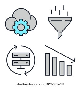 Set of Data analysis icon. Financial Analytics pack symbol template for graphic and web design collection logo vector illustration