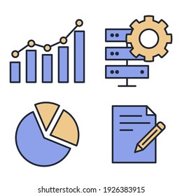 Set of Data analysis icon. Financial Analytics pack symbol template for graphic and web design collection logo vector illustration